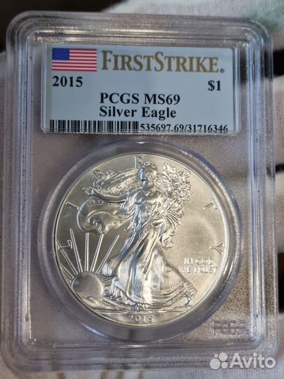 Монеты доллар США ms69 pcgs