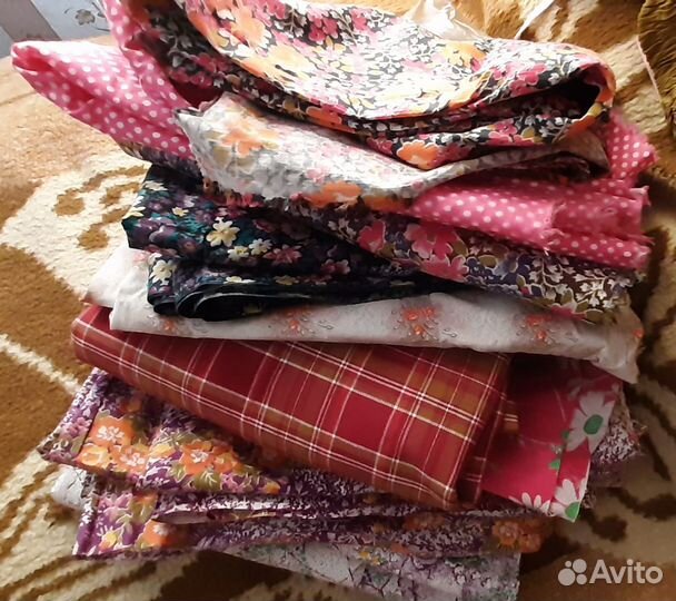 Отрезы ткани хлопок, ситец, фланель, СССР