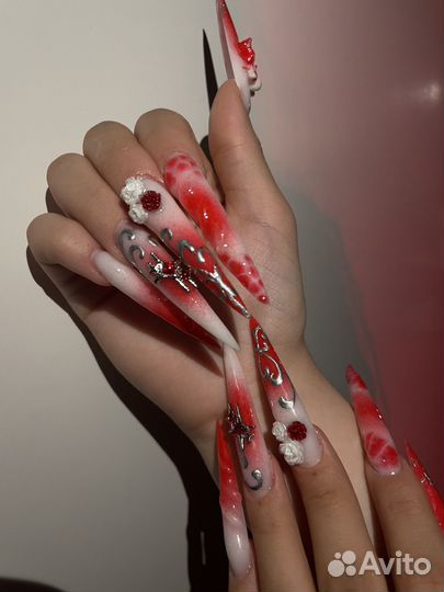 Креативный маникюр, экстра наращивание, дизайны