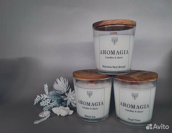 Свеча ароматическая Banana Nut Bread, руч.работа