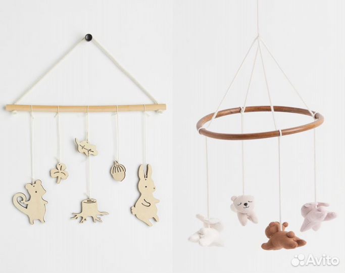 Деревянная подвеска и мобиль hm новые