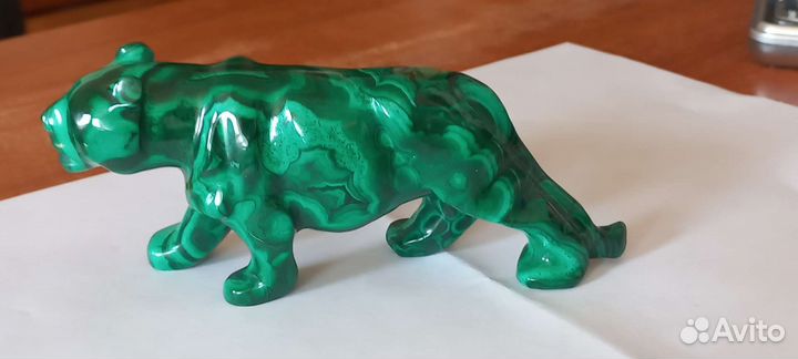 Статуэтка тигр из малахита