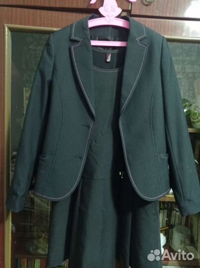 Школьная форма для девочки 134 серая с блузкой