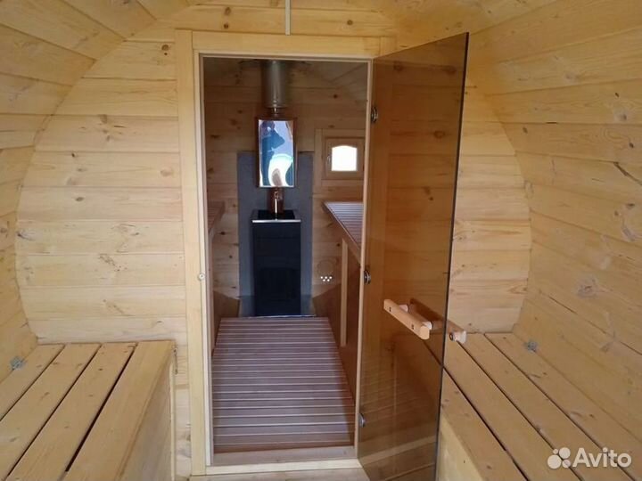 Готовая баня бочка 5 м