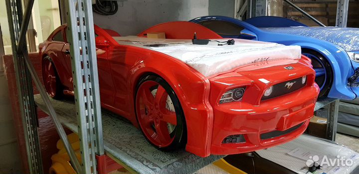 Кровать машина Мустанг 3д