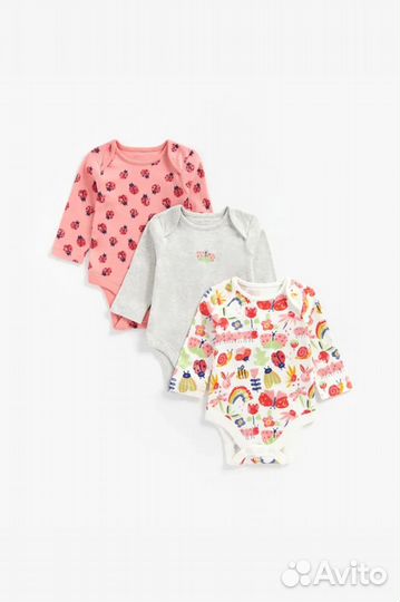 Боди 3 шт. Mothercare для девочки, 62 см (3 мес.)