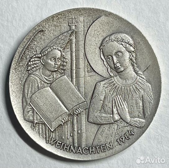 Медаль Серебро 1000 Германия Рождество