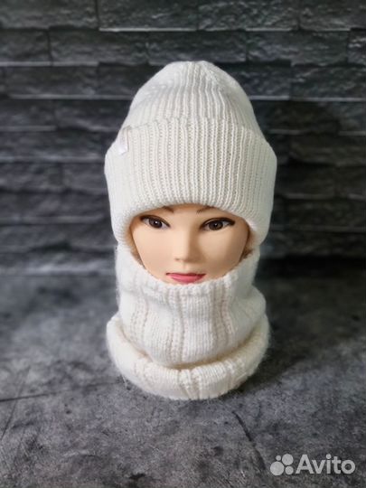 Комплект шапка и снуд зимний