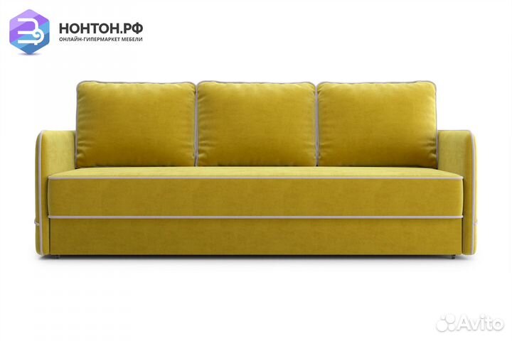 Диван еврокнижка Энерджи 3-х местный горчичный