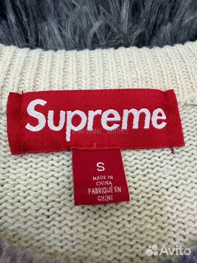 Свитер Supreme Blurred Logo sweater синий