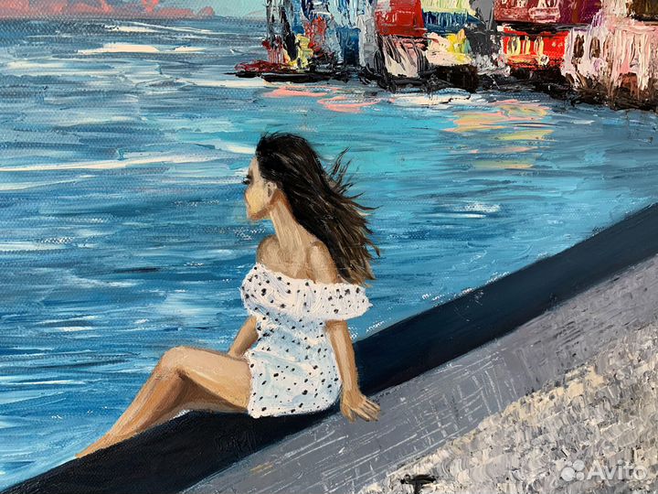 Картина маслом на холсте море