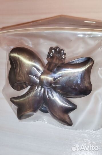 Клипса бант для карнизов и штор, цвет бронза