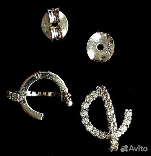 Серьги с фианитами