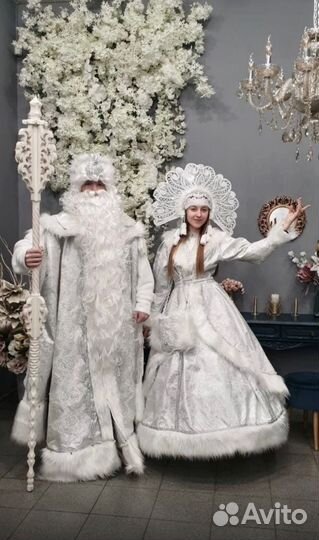 Дед Мороз и Снегурочка, новогоднее поздравление