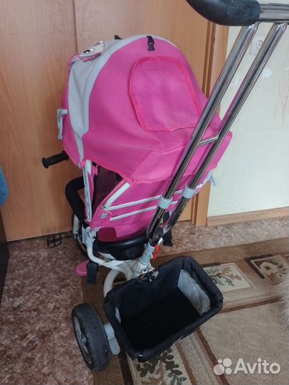 Велосипед коляска с родительской ручкой