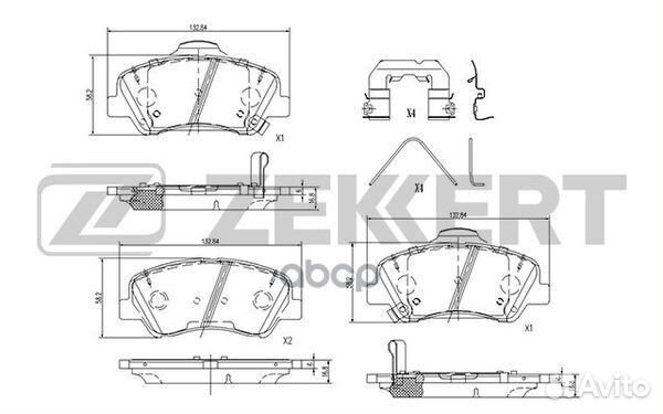 Колодки передние KIA/Zekkert/ BS1187 Zekkert