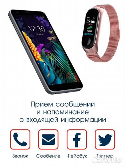 Умные часы BandRate SMART brsm333plbrgwb унисекс