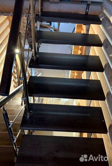 Обшивка ступеней Дубом