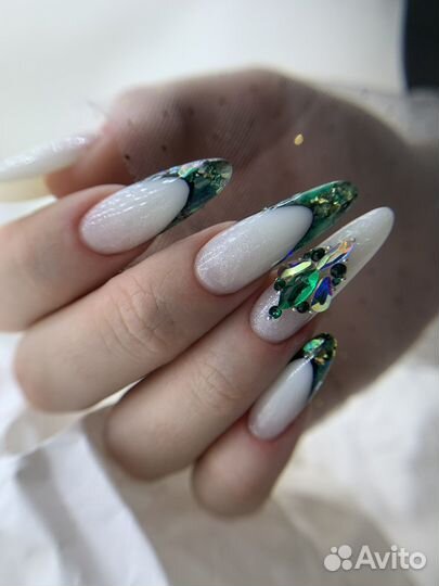 Маникюр/выкладной френч/ аквариумный дизайн