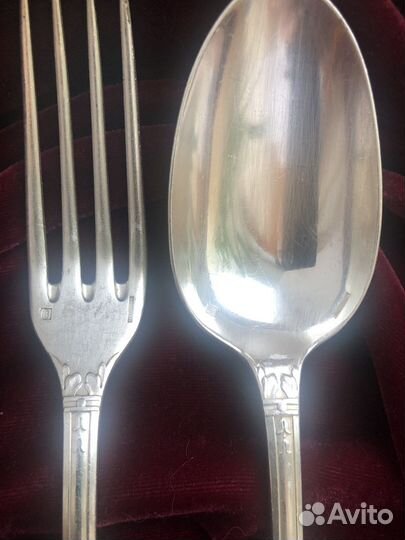 Кристофль, набор вилка + ложка, Франция