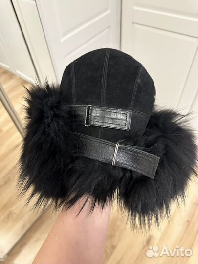 Шапка меховая мужская. Лиса+замша. р56