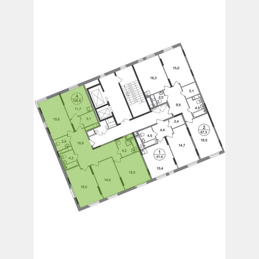 4-к. квартира, 106,8 м², 16/17 эт.