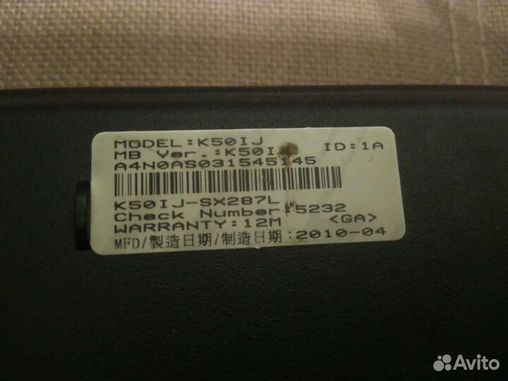 Ноутбук Asus k50ij