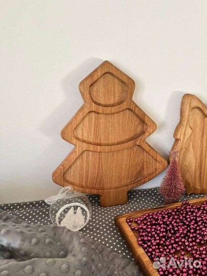 Менажница ёлочка,тарелка новогодняя,разделочная до