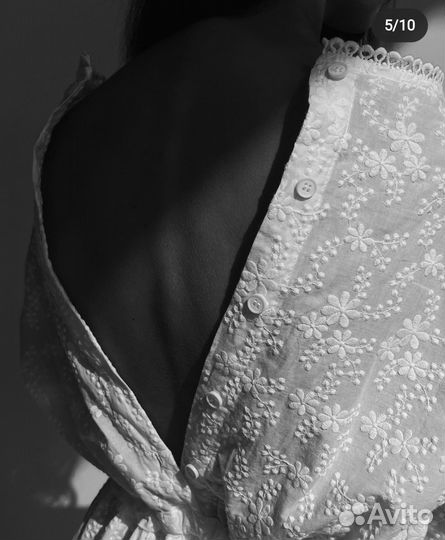 Платье миди из хлопка с вышивкой