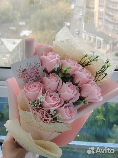Букет из мыльных роз