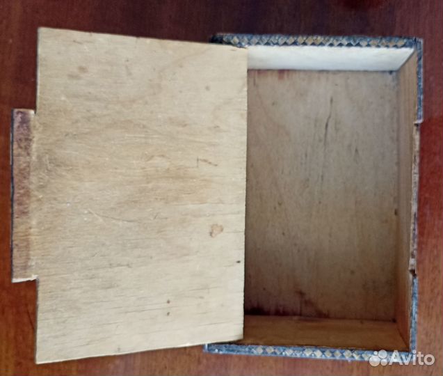 Шкатулка дерево, декор соломка, СССР