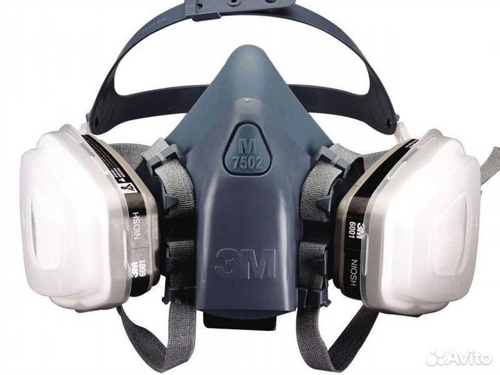 Полумаска 3M 7502 силиконовая, размер М (средняя)