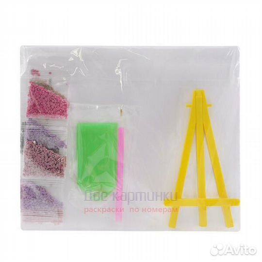 Алмазная мозаика 21x25 Маяк у моря, колибри и цвет