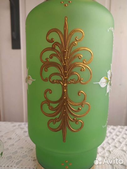 Ваза богемское стекло лепка