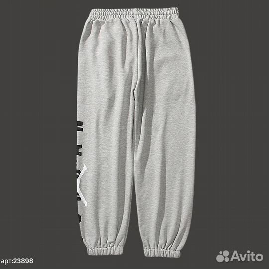 Спортивные штаны jordan бананы серые свободные 50(L)