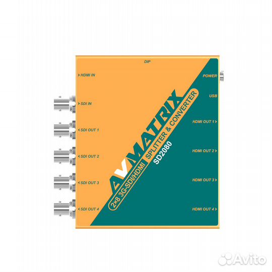 Сплиттер конвертер avmatrix SD2080 2х8 SDI/hdmi