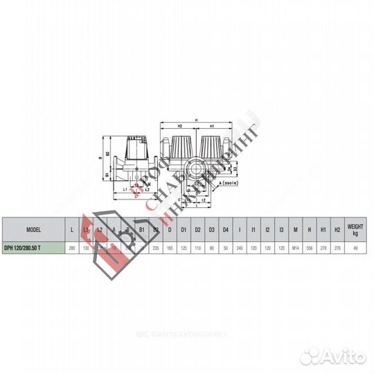 Насос DPH 120/280.50 T PN10 3х230-400В/50Гц DAB 50