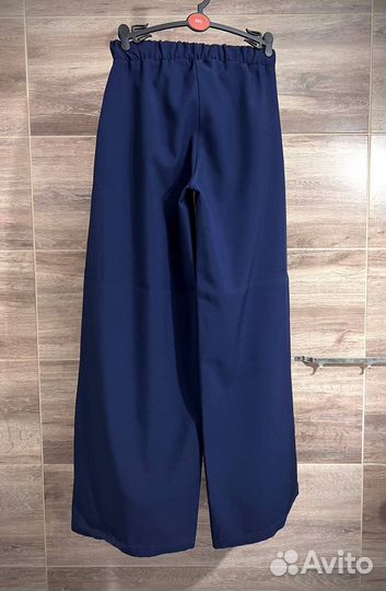 Брюки школьные клеш синий на девочку