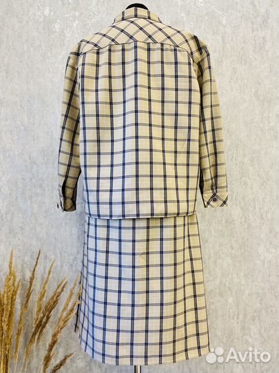 Винтажный костюм женский в клетку 48 50