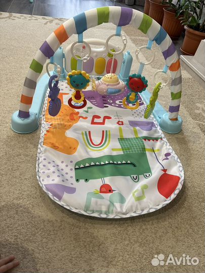 Шезлонг детский + развивающий музыкальный коврик