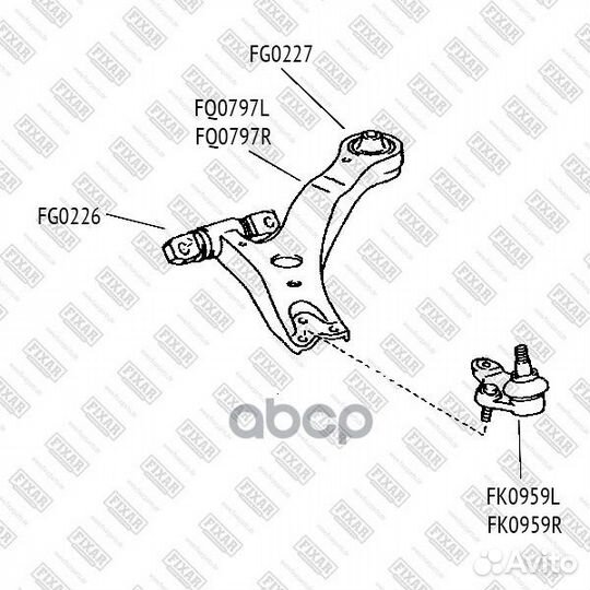 Опора шаровая toyota camry 01- нижн./прав. FK09