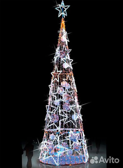 Уличные световые елки и деревья