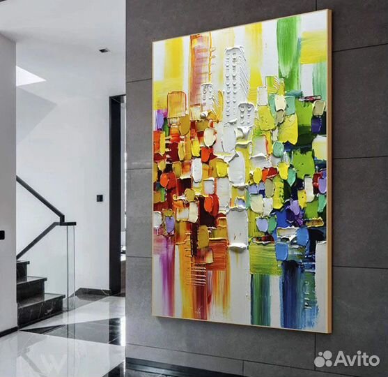 Большая картина маслом на холсте, онлайн примерка