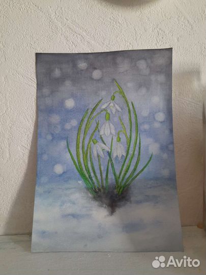Картина акварель цветы