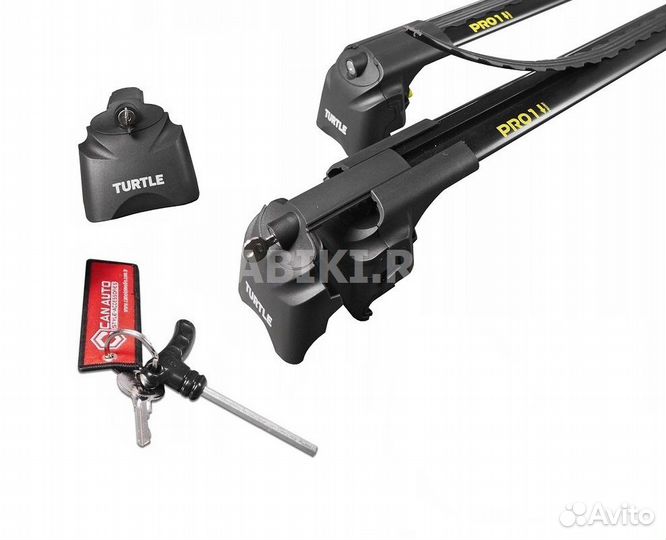 Багажник Turtle на низкие рейлинги Audi Q7 черный