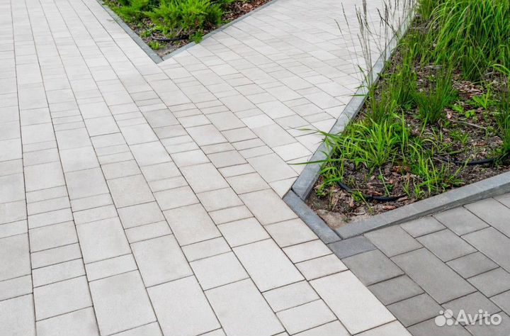 Тротуарная плитка белая