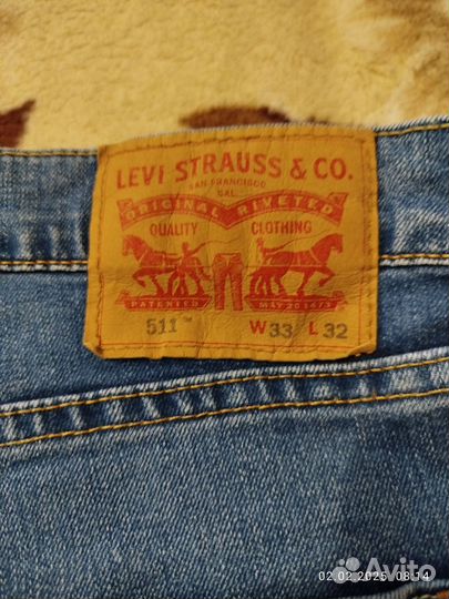 Джинсы мужские levis 511 w33 l32
