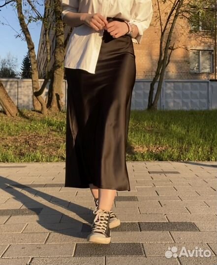 Шелковая юбка макси