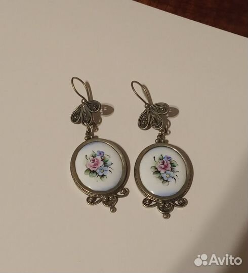 Серьги финифть