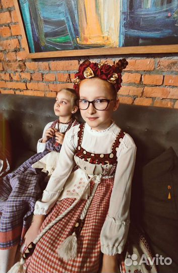 Ободок цветы в русско-народном стиле